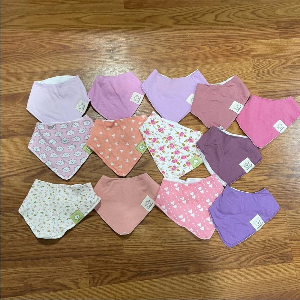 Lot Of 13 KeaBabies Bandana Bibs Baby Girl bibs  Multicolor